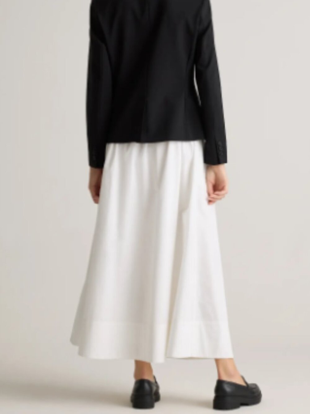 Quince 100% Organic Cotton Poplin A-line Maxi Skirt White - Picture 2 of 6